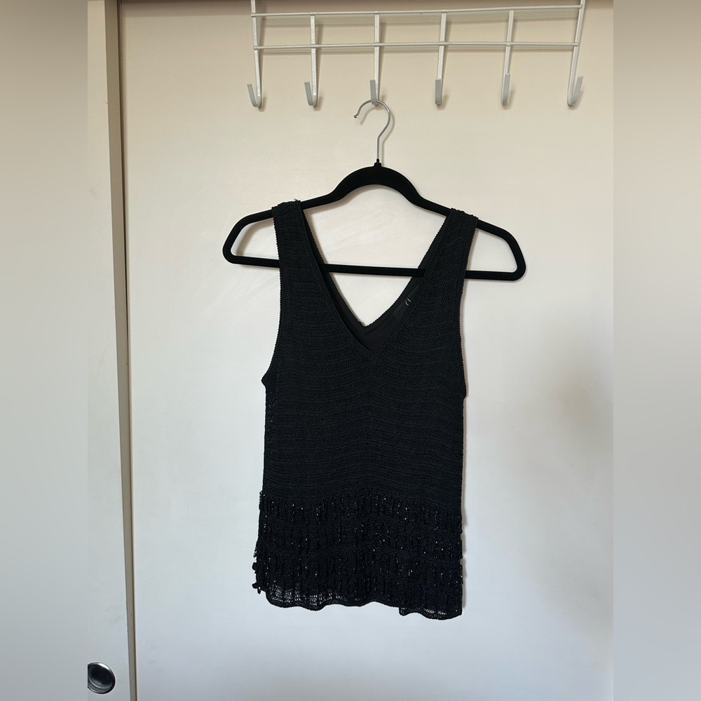 Carole Little Knit Wear Black Top